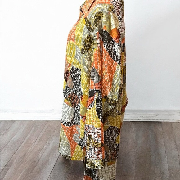 Multiples Women's Abstract Blouse - Yellow, Orange, Black - Picture 2 of 6